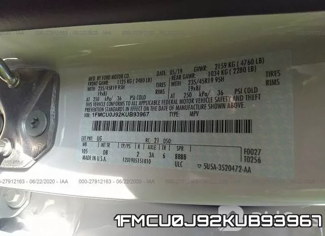 1FMCU0J92KUB93967 фото 10