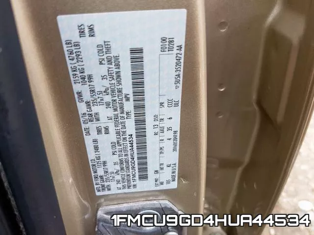 1FMCU9GD4HUA44534 фото 2