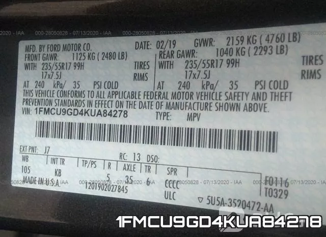1FMCU9GD4KUA84278 фото 10