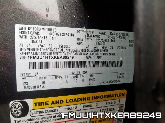 1FMJU1HTXKEA89249 фото 2