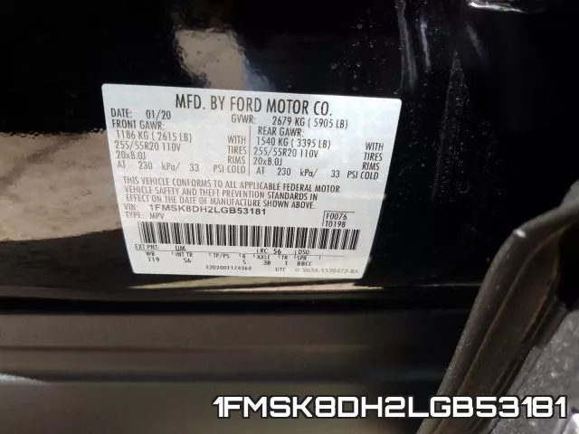 1FMSK8DH2LGB53181 фото 2