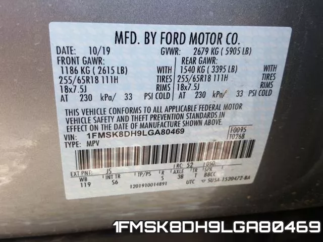 1FMSK8DH9LGA80469 фото 2