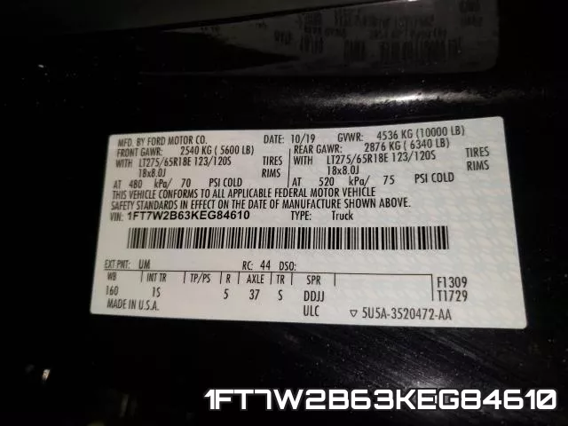 1FT7W2B63KEG84610 фото 2