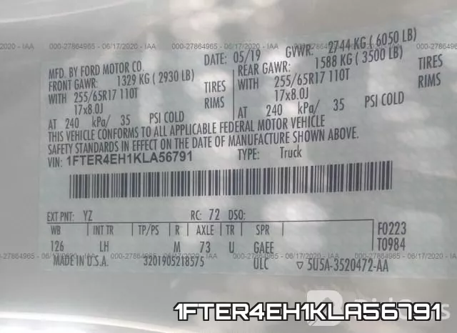 1FTER4EH1KLA56791 фото 10
