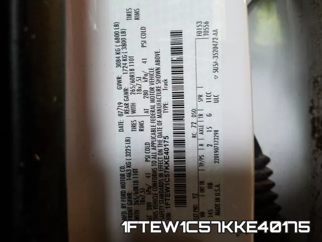 1FTEW1C57KKE40175 фото 2