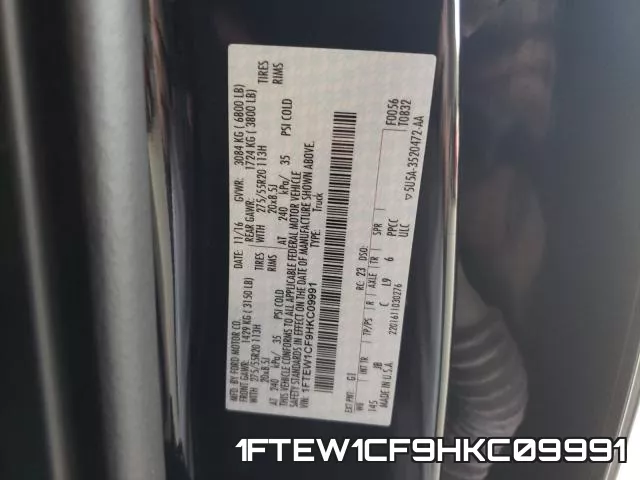 1FTEW1CF9HKC09991 фото 2