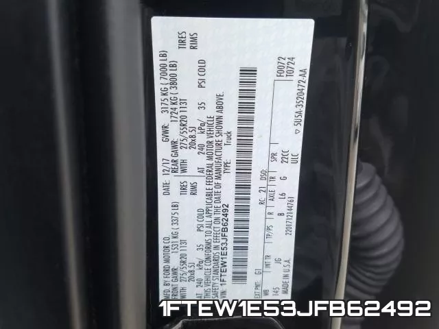 1FTEW1E53JFB62492 фото 2