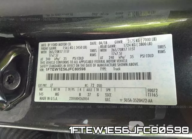 1FTEW1E56JFC80598 фото 10