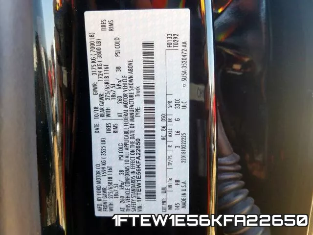 1FTEW1E56KFA22650 фото 2