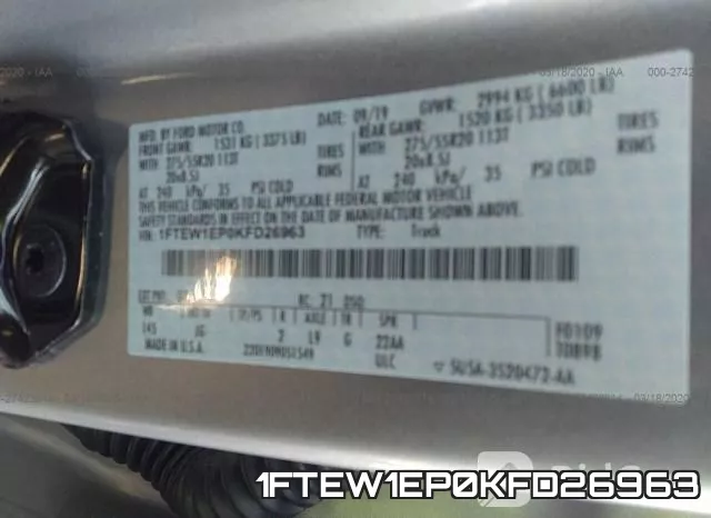 1FTEW1EP0KFD26963 фото 10