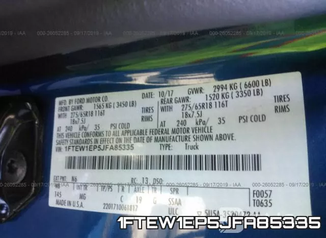 1FTEW1EP5JFA85335 фото 10