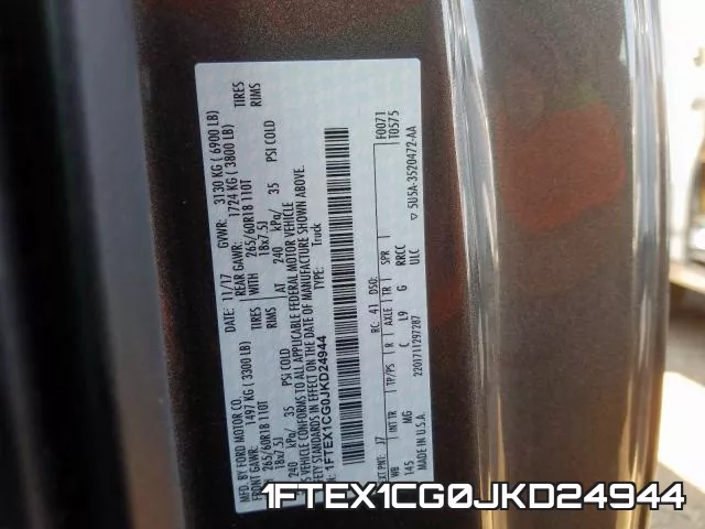 1FTEX1CG0JKD24944 фото 2