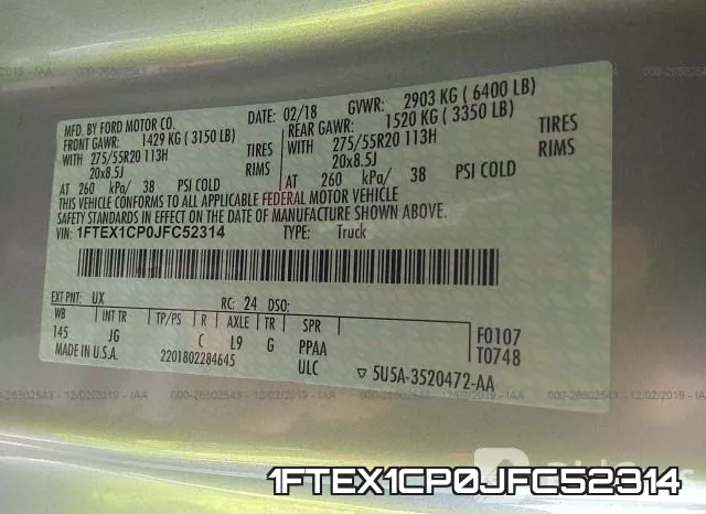 1FTEX1CP0JFC52314 фото 10