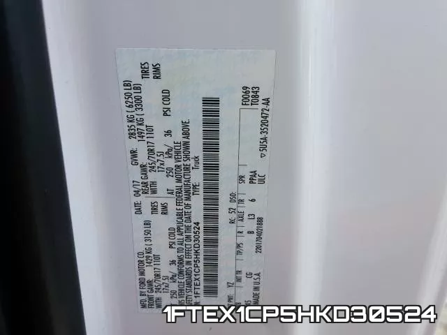 1FTEX1CP5HKD30524 фото 2