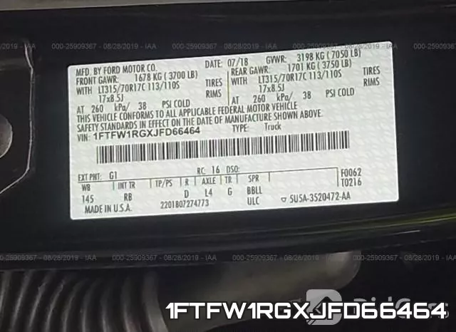 1FTFW1RGXJFD66464 фото 10