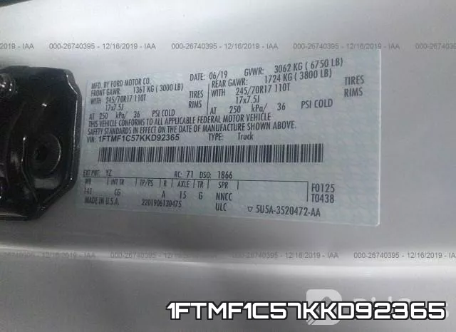 1FTMF1C57KKD92365 фото 10