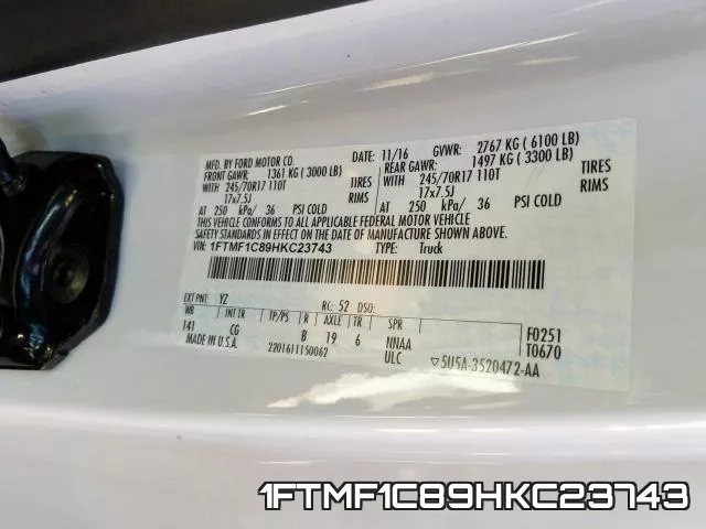 1FTMF1C89HKC23743 фото 2
