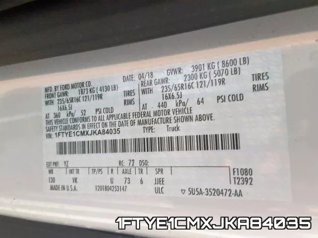1FTYE1CMXJKA84035 фото 2