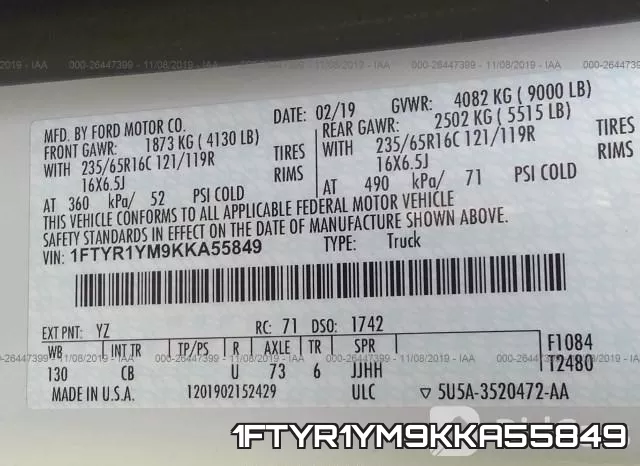 1FTYR1YM9KKA55849 фото 10