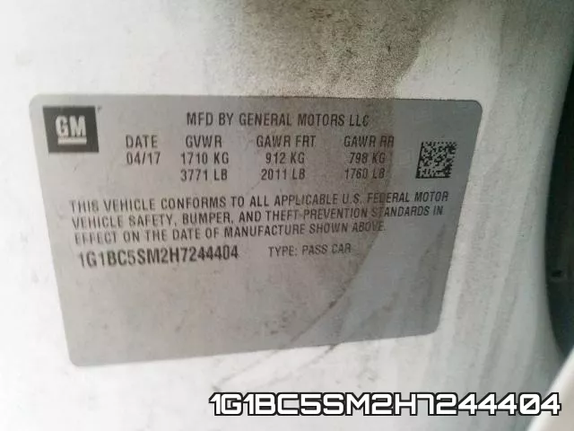 1G1BC5SM2H7244404 фото 2