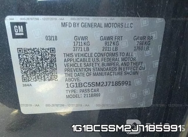 1G1BC5SM2J7185991 фото 10
