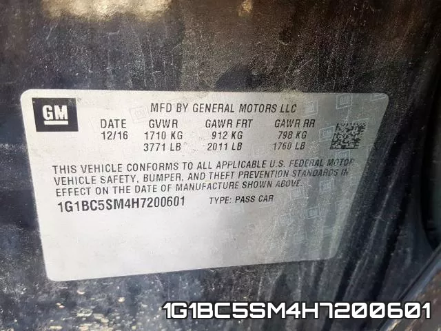 1G1BC5SM4H7200601 фото 2