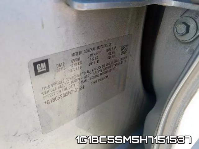 1G1BC5SM5H7151537 фото 2