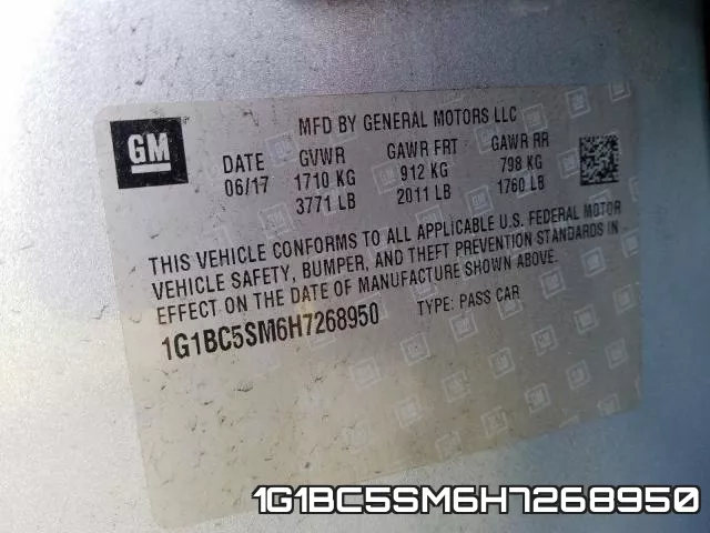 1G1BC5SM6H7268950 фото 2
