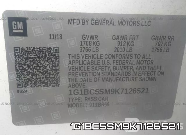 1G1BC5SM9K7126521 фото 10