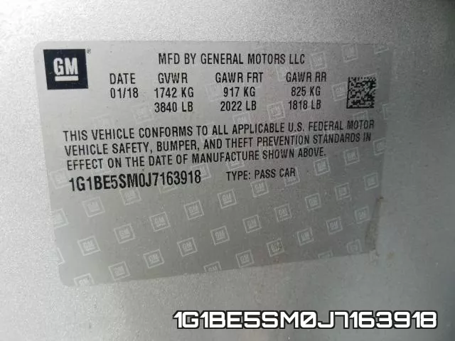 1G1BE5SM0J7163918 фото 2