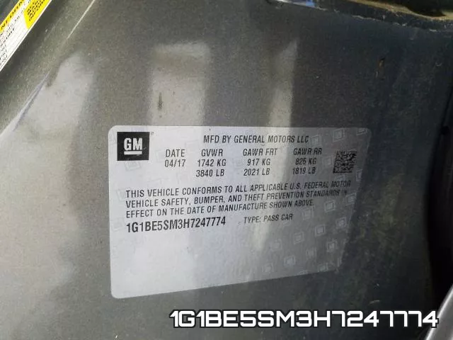 1G1BE5SM3H7247774 фото 2