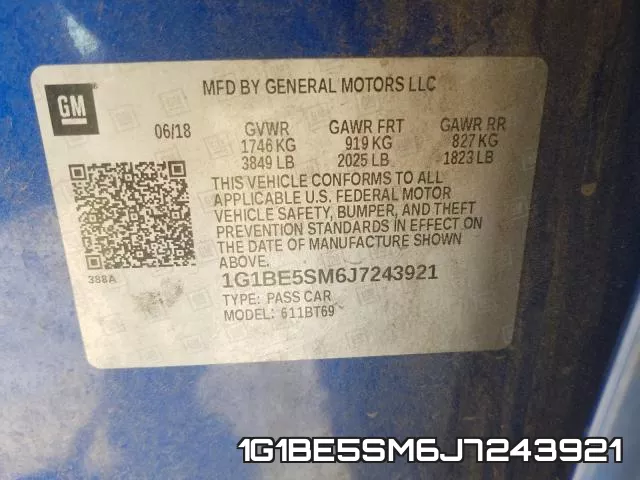 1G1BE5SM6J7243921 фото 2