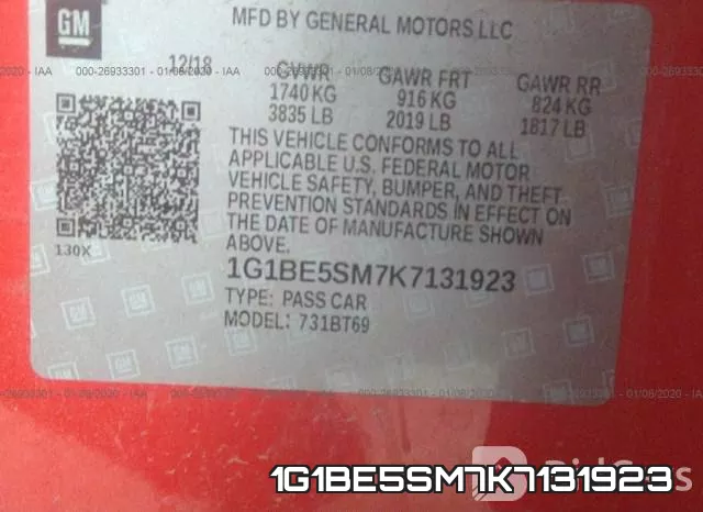 1G1BE5SM7K7131923 фото 10