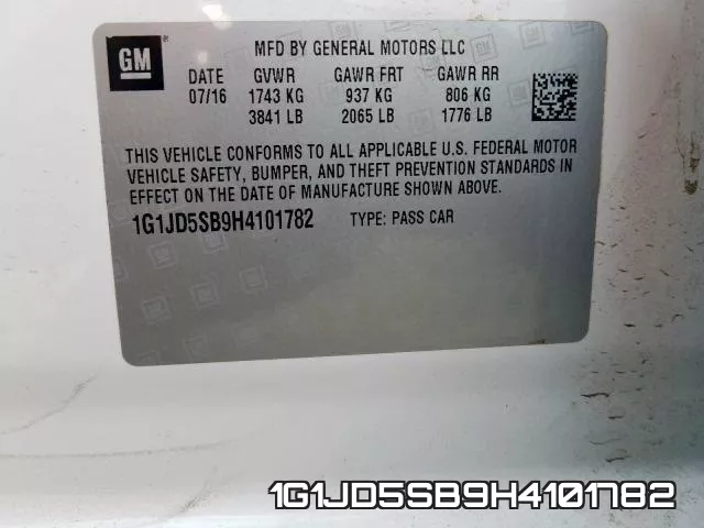 1G1JD5SB9H4101782 фото 2