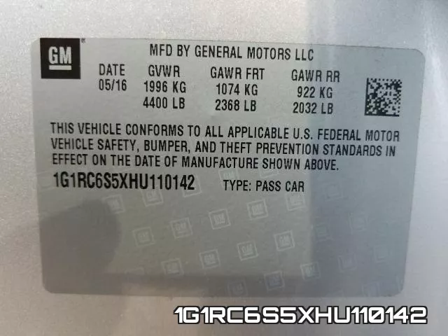 1G1RC6S5XHU110142 фото 2