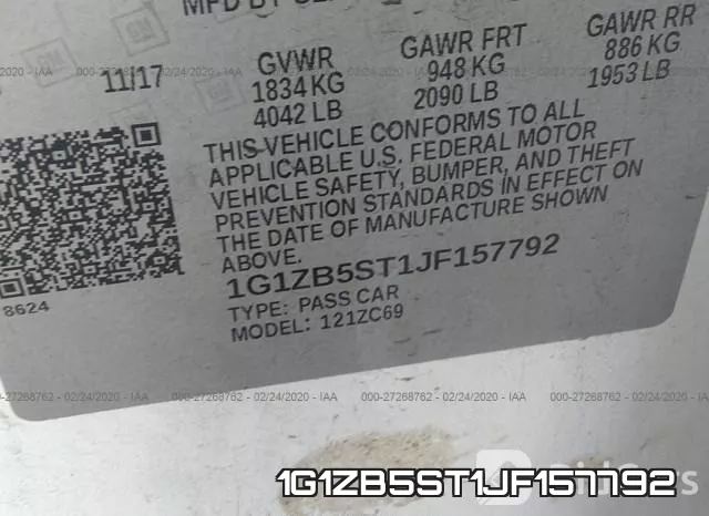 1G1ZB5ST1JF157792 фото 10