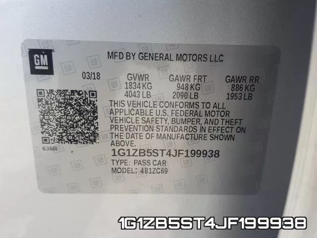 1G1ZB5ST4JF199938 фото 2