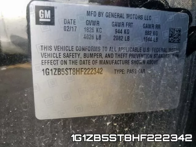 1G1ZB5ST8HF222342 фото 2