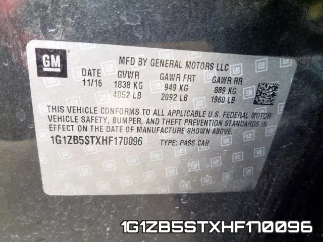 1G1ZB5STXHF170096 фото 2