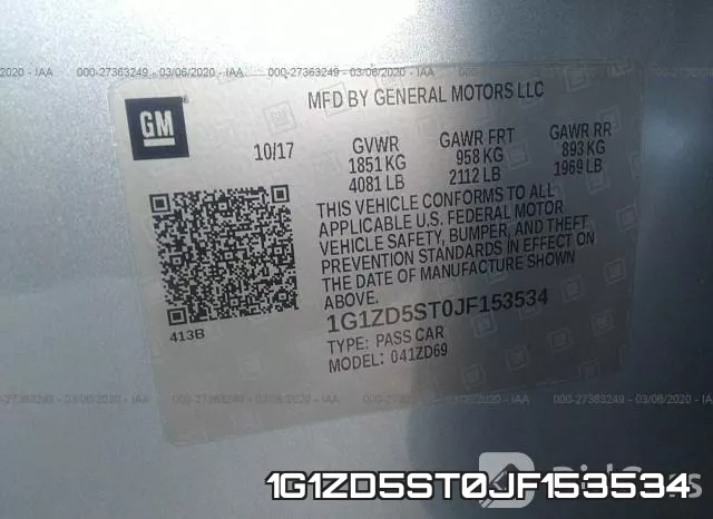 1G1ZD5ST0JF153534 фото 10