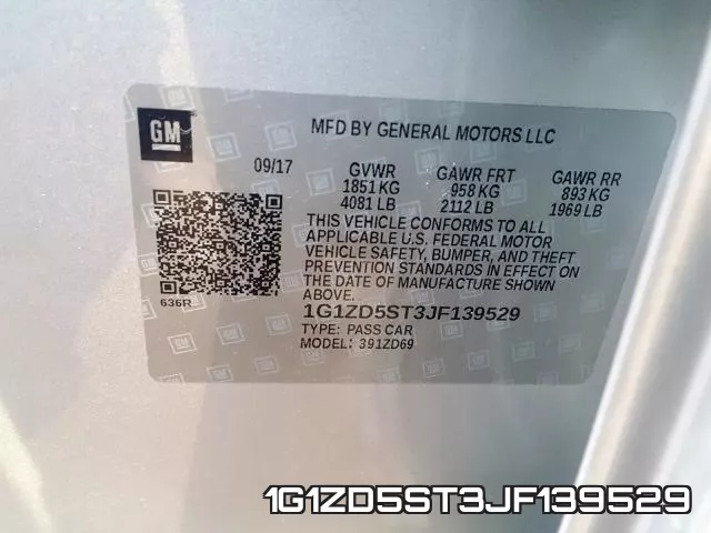 1G1ZD5ST3JF139529 фото 2