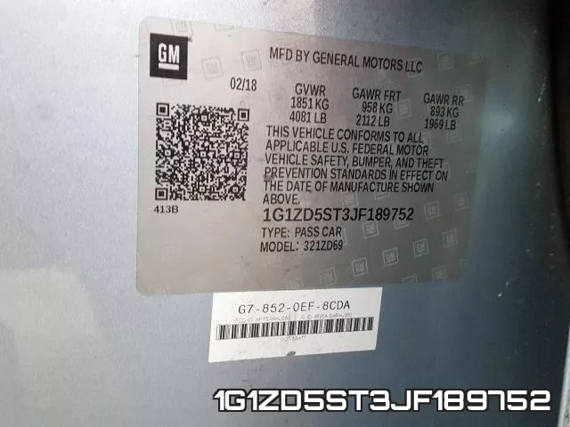 1G1ZD5ST3JF189752 фото 2