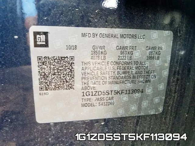 1G1ZD5ST5KF113094 фото 2