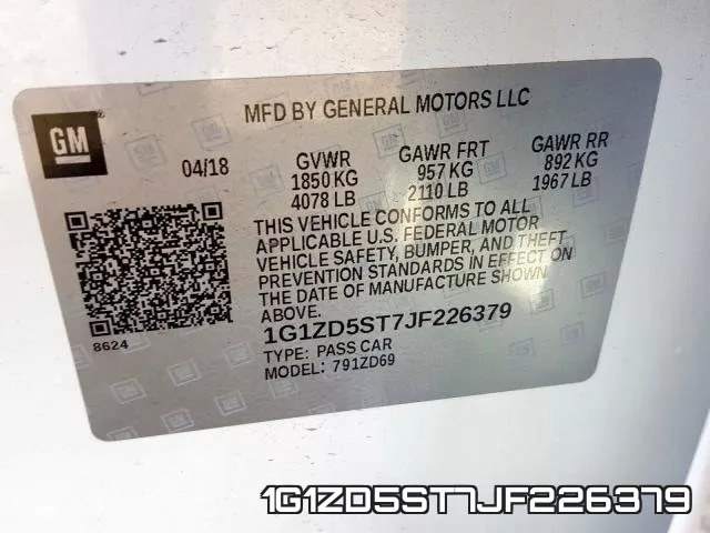 1G1ZD5ST7JF226379 фото 2