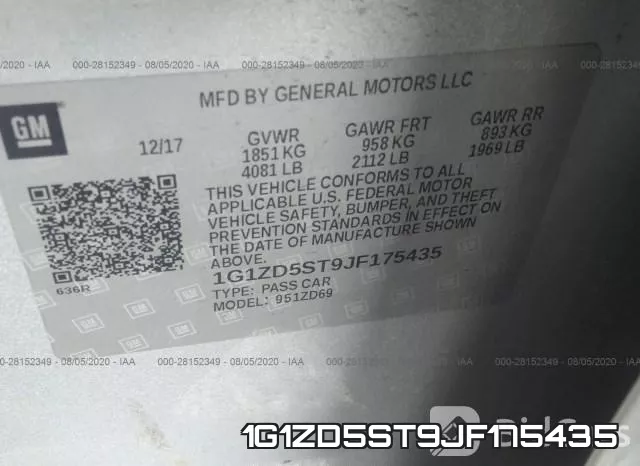 1G1ZD5ST9JF175435 фото 10