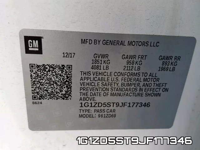 1G1ZD5ST9JF177346 фото 2