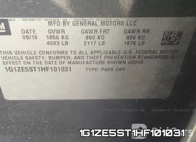 1G1ZE5ST1HF101031 фото 10