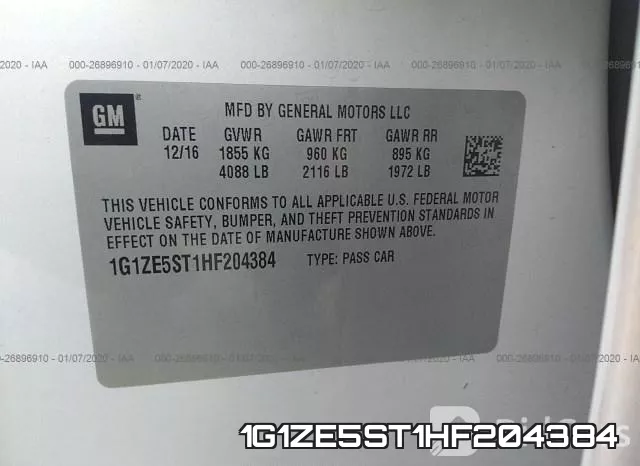 1G1ZE5ST1HF204384 фото 10