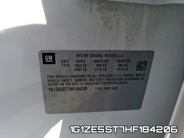 1G1ZE5ST7HF184206 фото 2