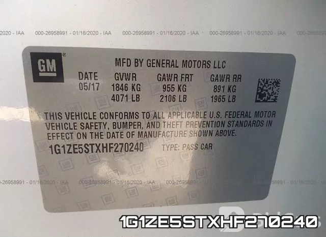 1G1ZE5STXHF270240 фото 10
